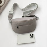 Women's PU Leather Crossbody Fanny Pack with Wide Strap