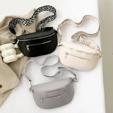 Women's PU Leather Crossbody Fanny Pack with Wide Strap