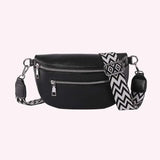 Women's PU Leather Crossbody Fanny Pack with Wide Strap