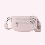 Women's PU Leather Crossbody Fanny Pack with Wide Strap