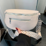 Women's PU Leather Crossbody Fanny Pack with Wide Strap