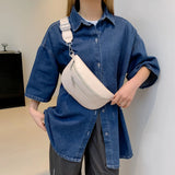 Women's PU Leather Crossbody Fanny Pack with Wide Strap