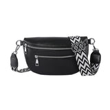 Women's PU Leather Crossbody Fanny Pack with Wide Strap