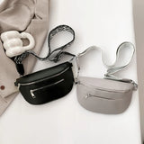 Women's PU Leather Crossbody Fanny Pack with Wide Strap