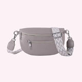 Women's PU Leather Crossbody Fanny Pack with Wide Strap