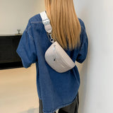 Women's PU Leather Crossbody Fanny Pack with Wide Strap