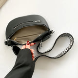 Women's PU Leather Crossbody Fanny Pack with Wide Strap