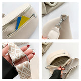 Women's PU Leather Crossbody Fanny Pack with Wide Strap