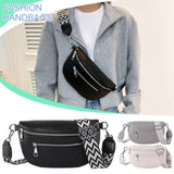 Women's PU Leather Crossbody Fanny Pack with Wide Strap