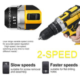 3-in-1 Cordless Impact Electric Drill and Screwdriver with 25 Torque Settings