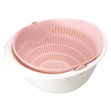 Rotatable Double Drain Basket – Fruit & Vegetable Washing, Storage, and Strainer Tool