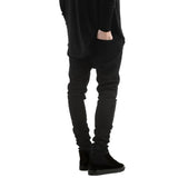 Black Ripped Skinny Jeans – Hip-Hop Scratched Biker Denim Pants with Patchwork