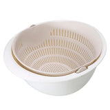 Rotatable Double Drain Basket – Fruit & Vegetable Washing, Storage, and Strainer Tool