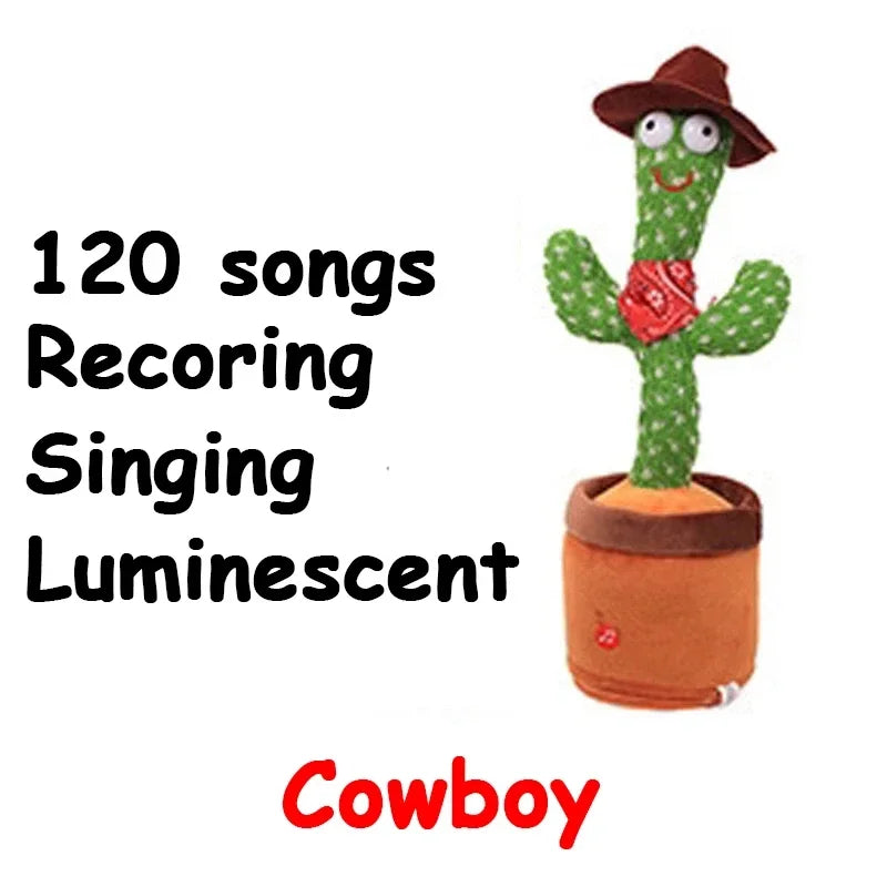 Rechargeable Dancing Cactus Plush Toy with Lights and Music