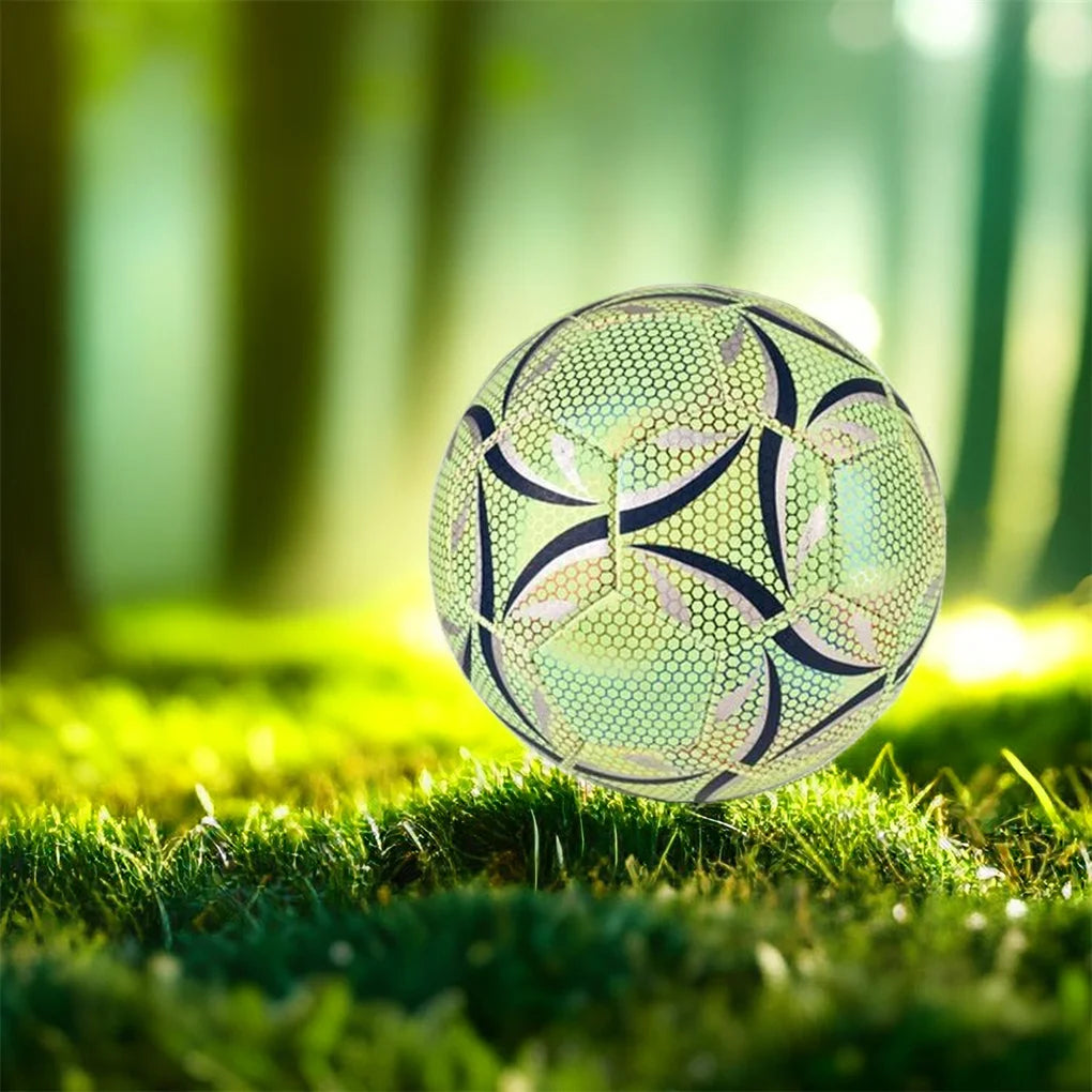Glow-in-the-Dark Reflective Football – Size 4/5 Training Soccer Ball for Kids & Adults