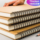 Professional Sketchbook – Thick 160GSM Paper, Spiral Bound, Ideal for Art, Drawing, and Watercolor
