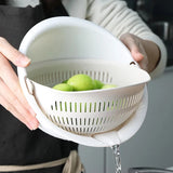Rotatable Double Drain Basket – Fruit & Vegetable Washing, Storage, and Strainer Tool