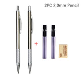 MROOFUL Mechanical Pencil Set – 0.3mm to 2.0mm, Full Metal Design for Art, Drawing, and Office Use