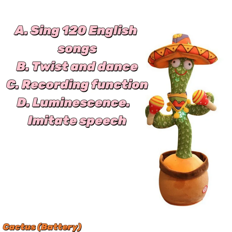 MIVM Dancing Talking Cactus Toy – Interactive Plush with Music