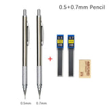 MROOFUL Mechanical Pencil Set – 0.3mm to 2.0mm, Full Metal Design for Art, Drawing, and Office Use