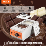 VEVOR Electric Chocolate Tempering Machine – 2 or 3 Tanks, 800W, Stainless Steel