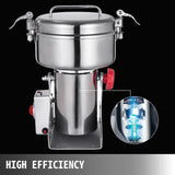 VEVOR Electric Grain Grinder – 350g/750g/1000g, Stainless Steel, 1400W-2500W