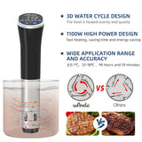Wancle 1100W Sous Vide Cooker – IPX7 Waterproof, LCD Touch, Precise Cooking
