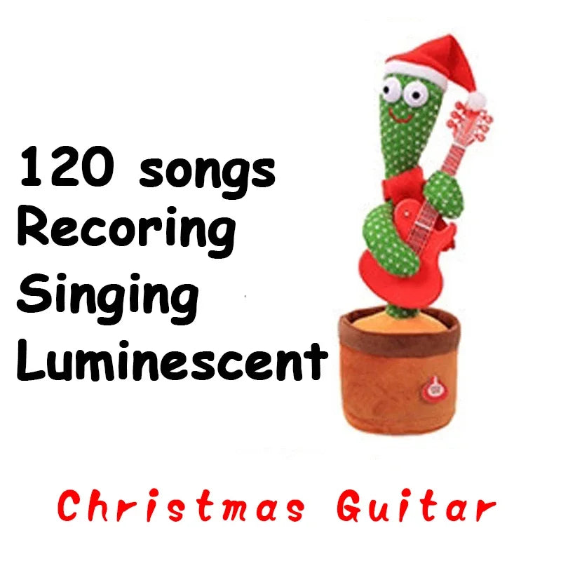 Rechargeable Dancing Cactus Plush Toy with Lights and Music