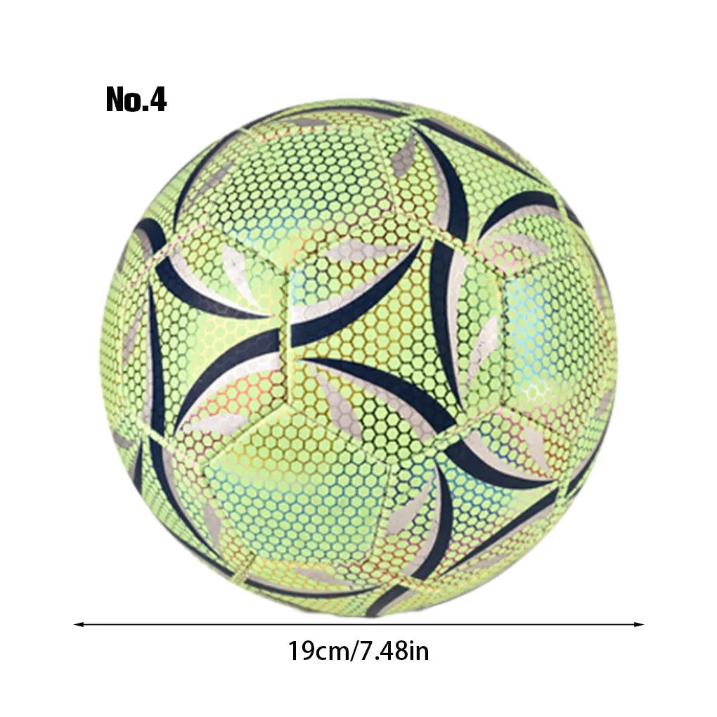 Glow-in-the-Dark Reflective Football – Size 4/5 Training Soccer Ball for Kids & Adults