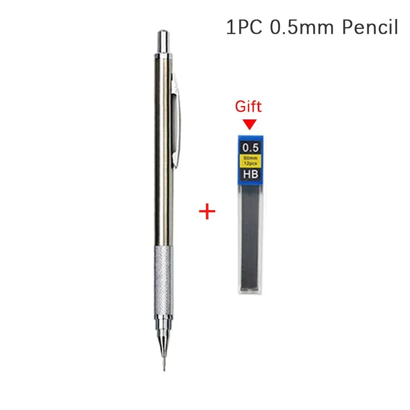 MROOFUL Mechanical Pencil Set – 0.3mm to 2.0mm, Full Metal Design for Art, Drawing, and Office Use