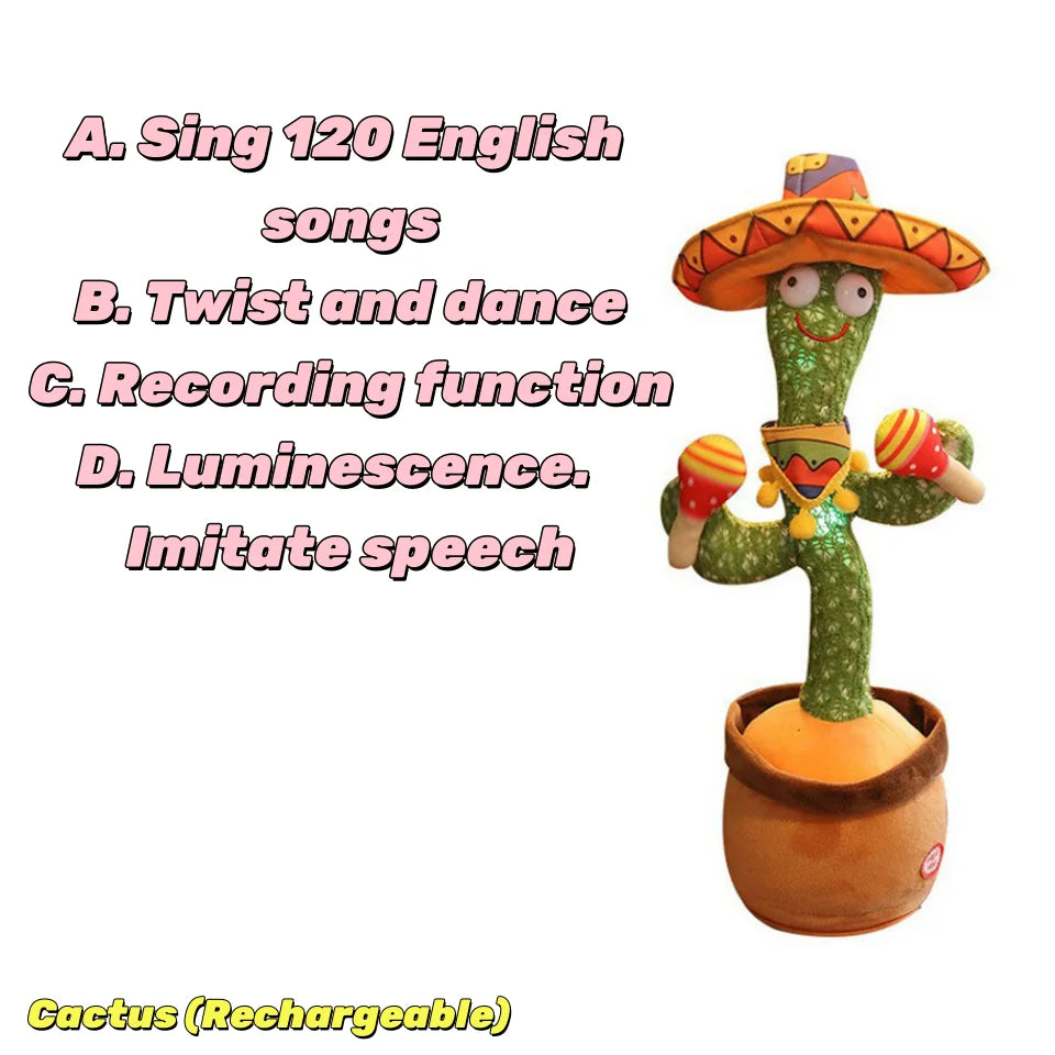 MIVM Dancing Talking Cactus Toy – Interactive Plush with Music