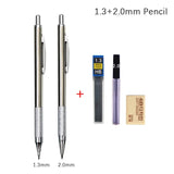 MROOFUL Mechanical Pencil Set – 0.3mm to 2.0mm, Full Metal Design for Art, Drawing, and Office Use