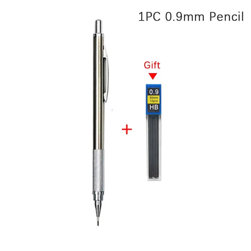 MROOFUL Mechanical Pencil Set – 0.3mm to 2.0mm, Full Metal Design for Art, Drawing, and Office Use