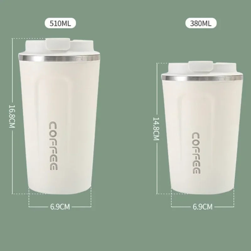 Portable 304 Stainless Steel Insulated Coffee Cup – 380ml/510ml