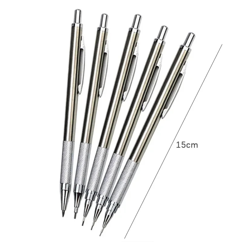 MROOFUL Mechanical Pencil Set – 0.3mm to 2.0mm, Full Metal Design for Art, Drawing, and Office Use