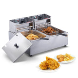 VEVOR 24L Commercial Electric Deep Fryer – 3000W, Dual Baskets, Adjustable Temperature