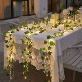 2 Meter Green Ivy Vine with LED Lights – Perfect for Home or Wedding Decor