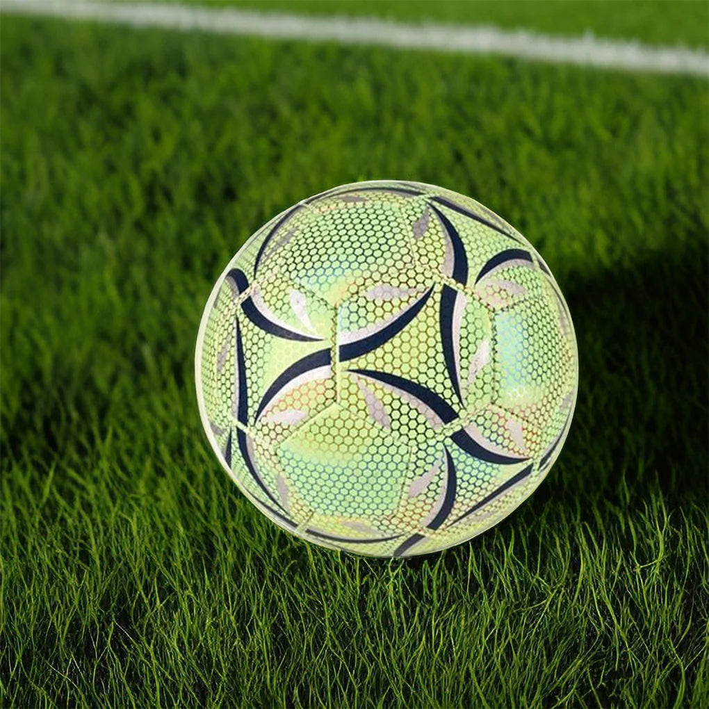 Glow-in-the-Dark Reflective Football – Size 4/5 Training Soccer Ball for Kids & Adults