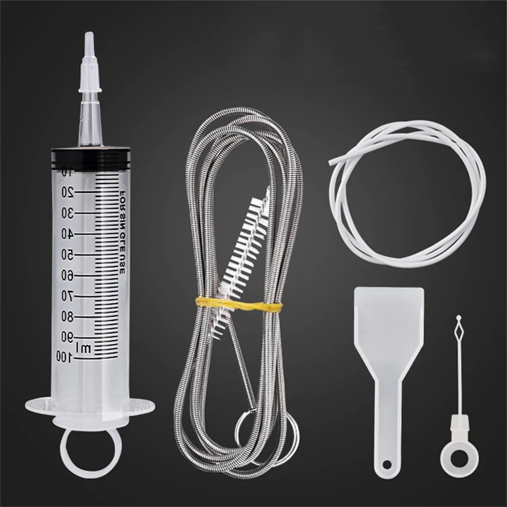 Refrigerator Drain Cleaner Kit with Brush, Syringe, and 1.5M Hose
