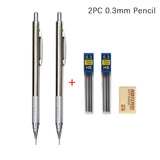 MROOFUL Mechanical Pencil Set – 0.3mm to 2.0mm, Full Metal Design for Art, Drawing, and Office Use