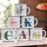 Personalized Enamel Mug with Initial & Name – Perfect for Weddings & Gifts