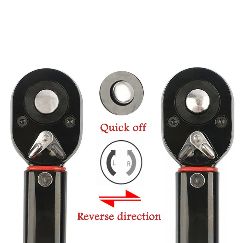 5-210N.m Adjustable Torque Wrench with 1/2'', 3/8'', 1/4'' Square Drive for Car and Bike Repair