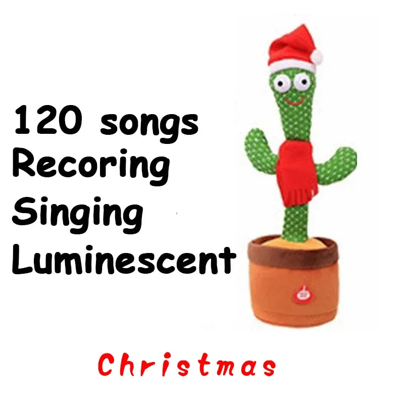 Rechargeable Dancing Cactus Plush Toy with Lights and Music
