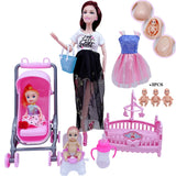 11.5-inch Pregnant Mother Doll with Baby - Educational Toy Set