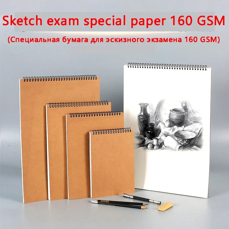 Professional Sketchbook – Thick 160GSM Paper, Spiral Bound, Ideal for Art, Drawing, and Watercolor