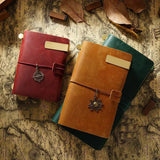 Moterm 100% Genuine Leather Travel Notebook, Vintage Cowhide Journal with Replaceable Inserts