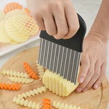 Stainless Steel Crinkle-Cut Potato and Vegetable Slicer – Wavy Kitchen Knife