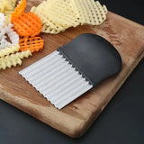 Stainless Steel Crinkle-Cut Potato and Vegetable Slicer – Wavy Kitchen Knife