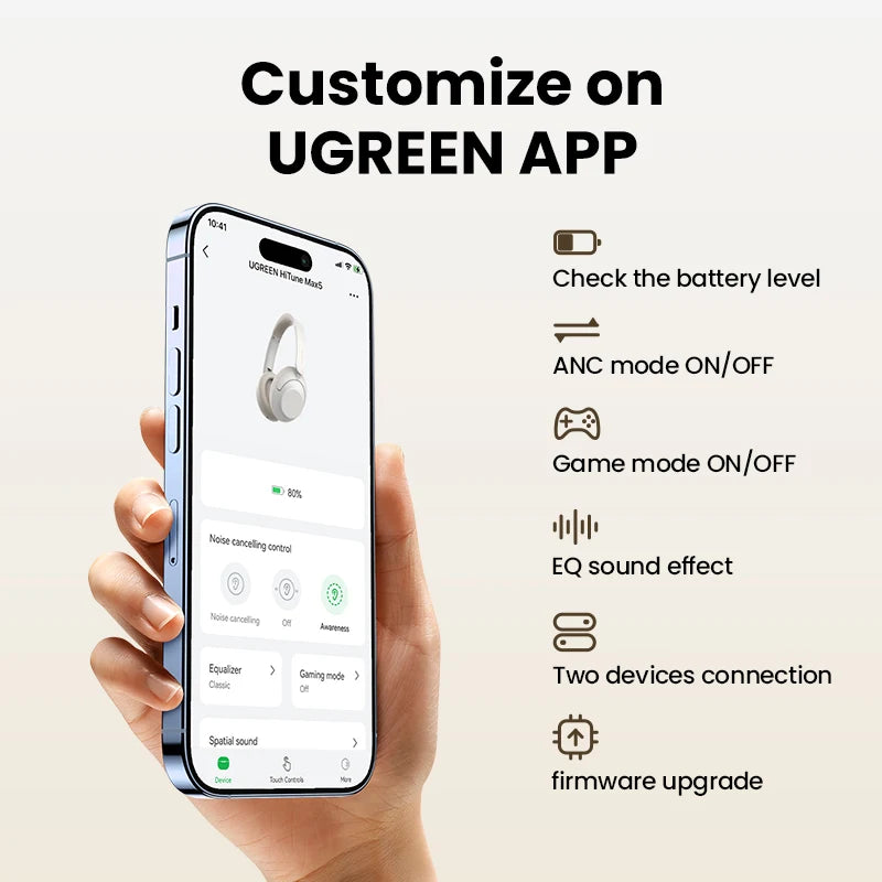 UGREEN HiTune Max5 Hybrid Active Noise Cancelling Headphones