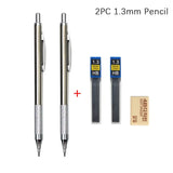 MROOFUL Mechanical Pencil Set – 0.3mm to 2.0mm, Full Metal Design for Art, Drawing, and Office Use